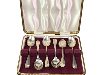 Lot 384 - SET OF SIX SILVER COFFEE SPOONS