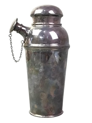 Lot 396 - WHITE METAL TWIN HANDLE SERVING TRAY