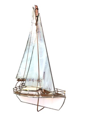 Lot 432 - GROUP OF THREE GLASS MODELS OF SAILING BOATS