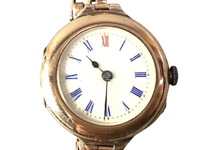 Lot 447 - BRACELET WATCH WITH GOLD STRAP