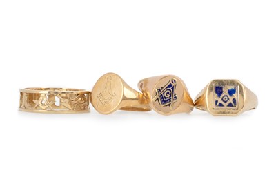 Lot 582 - MASONIC INTEREST, FOUR RINGS