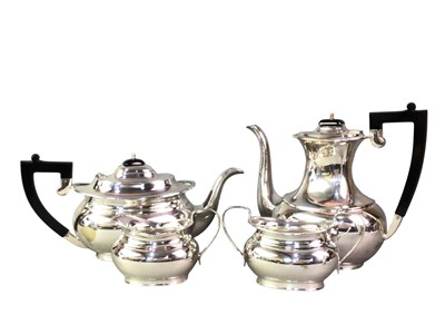 Lot 511 - SILVER PLATED FOUR PIECE TEA AND COFFEE SERVICE