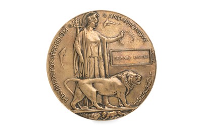 Lot 15 - WORLD WAR I DEATH PLAQUE