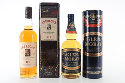 Lot 268 - ABERLOUR 10 YEAR OLD AND GLEN MORAY CHARDONNAY MELLOWED