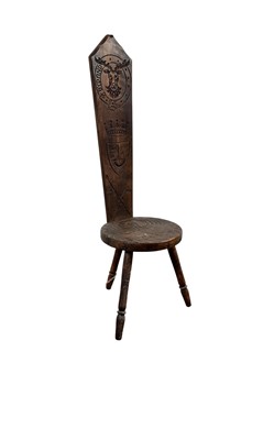 Lot 118 - STAINED WOOD SPINNING CHAIR