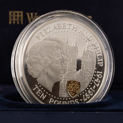 Lot 78 - ELIZABETH II GUERNSEY SILVER PROOF £10 COIN