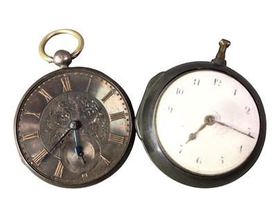 Lot 566 - SILVER PAIR CASED POCKET WATCH
