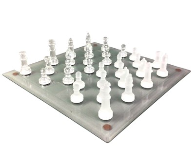 Lot 542 - GLASS CHESS BOARD