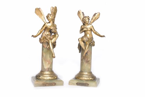 Lot 1360 - PAIR OF ART NOUVEA SCULPTURES BY CHARLES...