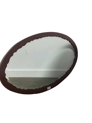 Lot 591 - MAHOGANY OVAL WALL MIRROR