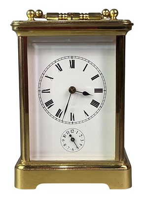 Lot 15 - BRASS REPEATING CARRIAGE CLOCK