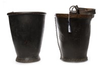 Lot 1365 - PAIR OF VICTORIAN LEATHER FIRE BUCKETS one...