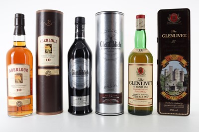 Lot 281 - GLENFIDDICH 12 YEAR OLD CAORAN RESERVE, ABERLOUR 10 YEAR OLD