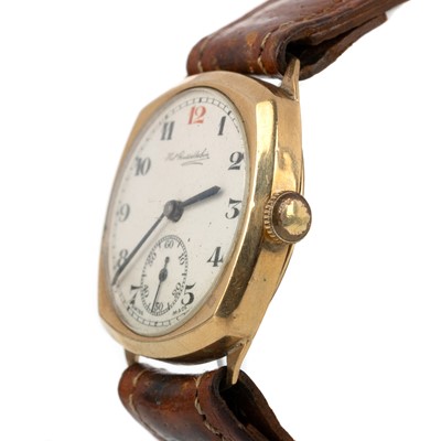 Lot 849 - NINE CARAT GOLD CASED MANUAL WIND WRIST WATCH