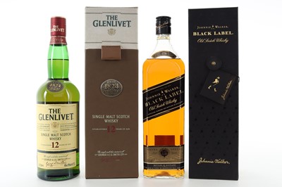 Lot 289 - GLENLIVET 12 YEAR OLD AND JOHNNIE WALKER 12 YEAR OLD BLACK LABEL 1L