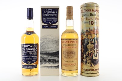 Lot 296 - ROYAL LOCHNAGAR 12 YEAR OLD 75CL AND GLENMORANGIE 10 YEAR OLD