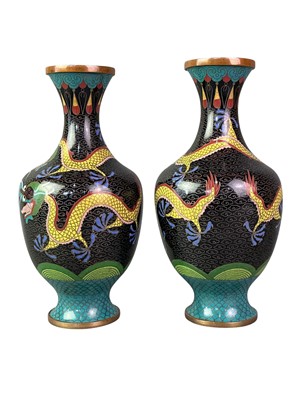 Lot 3 - PAIR OF CHINESE CLOISONNÉ VASES
