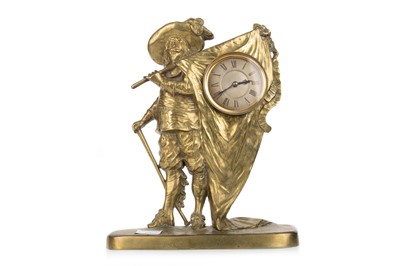 Lot 595 - BRASS MANTEL CLOCK