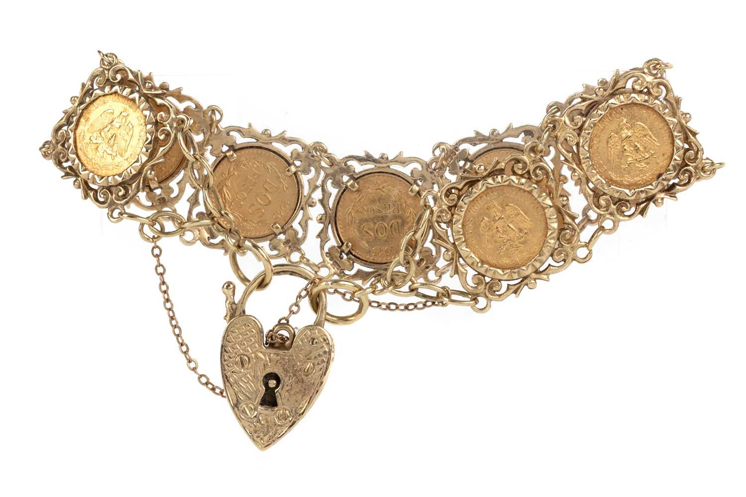 Lot 81 - MEXICAN GOLD COIN BRACELET