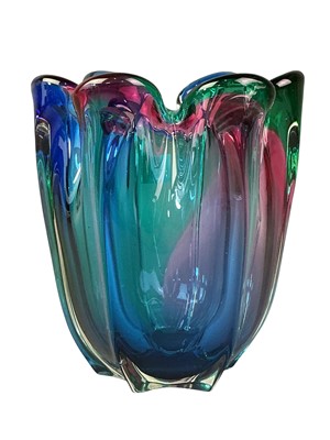 Lot 185 - BOHEMIAN GLASS 'TULIP' VASE