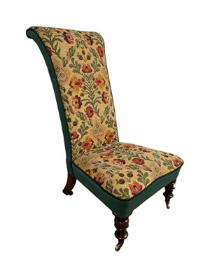 Lot 202 - VICTORIAN ROSEWOOD FRAMED PRIE DIEU CHAIR