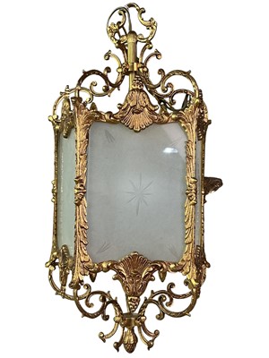 Lot 205 - CAST BRASS HALL LANTERN