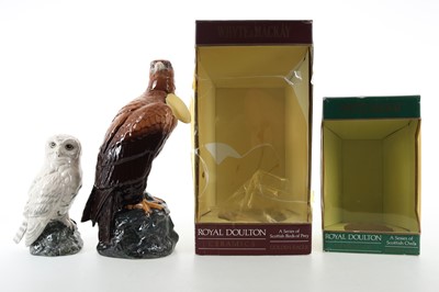 Lot 350 - WHYTE & MACKAY ROYAL DOULTON GOLDEN EAGLE 75CL AND SNOWY OWL 20CL