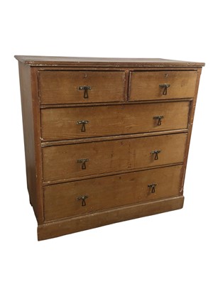 Lot 269 - VICTORIAN PINE CHEST OF DRAWERS