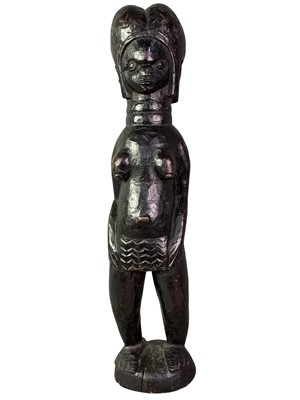 Lot 230 - CARVED AFRICAN FEMALE FIGURE
