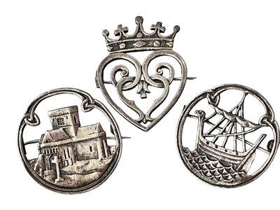 Lot 1 - THREE IONA SILVER BROOCHES