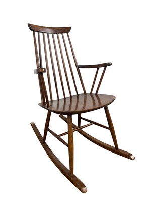 Lot 243 - ERCOL STYLE ROCKING CHAIR