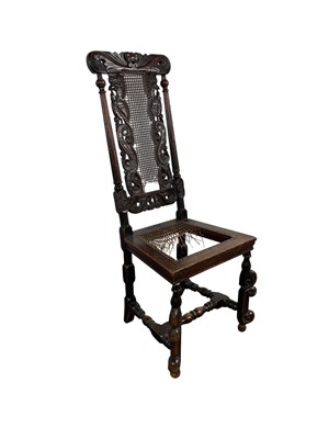 Lot 245 - CARVED OAK HALL CHAIR