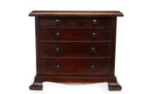 Lot 1404 - MAHOGANY OBLONG WATCH STAND IN THE FORM OF A...