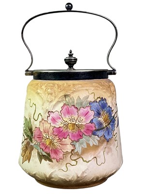 Lot 325 - LATE VICTORIAN BISCUIT BARREL