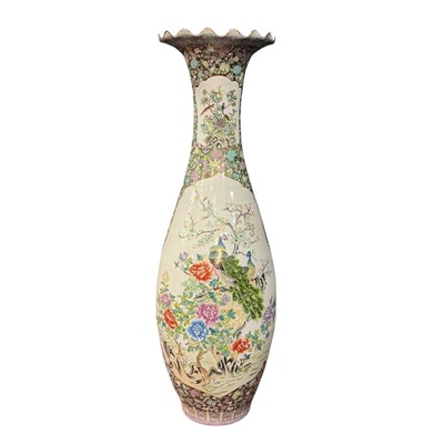 Lot 253 - REPRODUCTION CHINESE FAMILLE ROSE FLOOR VASE