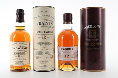 Lot 362 - BALVENIE 12 YEAR OLD DOUBLEWOOD AND ABERLOUR 12 YEAR OLD