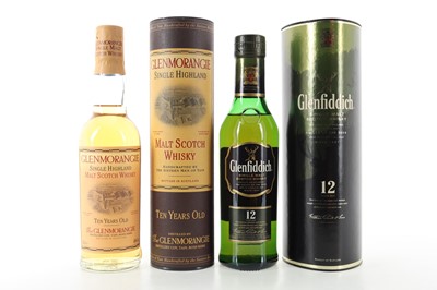 Lot 384 - GLENMORANGIE 10 YEAR OLD 35CL AND GLENFIDDICH 12 YEAR OLD 35CL