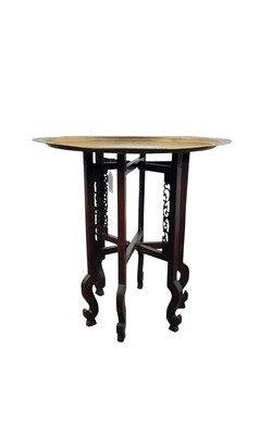 Lot 335 - INDIAN BRASS TOP TABLE