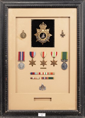 Lot 119 - WWII MEDAL AND BADGE DISPLAY