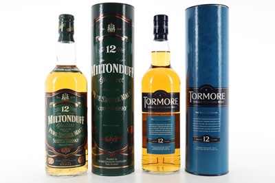 Lot 333 - MILTONDUFF 12 YEAR OLD 75CL AND TORMORE 12 YEAR OLD