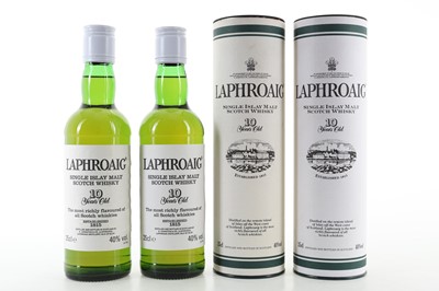 Lot 381 - 2 HALF BOTTLES OF LAPHROAIG 10 YEAR OLD