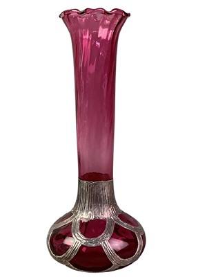 Lot 401 - RUBY GLASS VASE