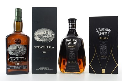 Lot 421 - STRATHISLA 12 YEAR OLD 75CL AND SOMETHING SPECIAL LEGACY 1L