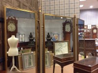 Lot 1443 - CONTEMPORARY PAINTED METAL AND BRASS FRAMED...