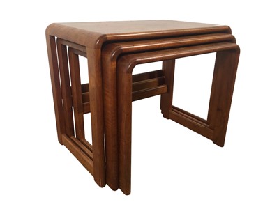 Lot 473 - MID CENTURY TEAK NEST OF THREE TABLES