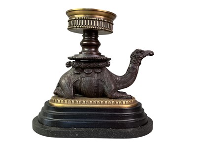 Lot 384 - MODERN BRONZED AND BRASS CANDLEHOLDER