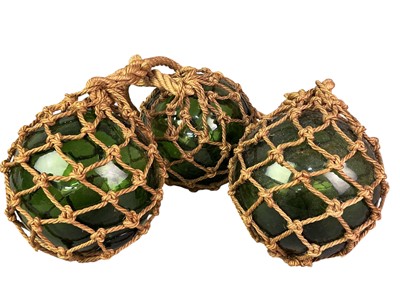 Lot 531 - GROUP OF THREE GLASS FISHING FLOATS