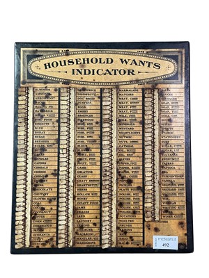 Lot 492 - VINTAGE HOUSEHOLD WANTS INDICATOR PANEL