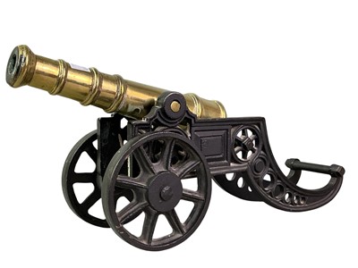 Lot 521 - BRASS MODEL CANNON