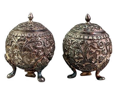 Lot 596 - INDIAN SILVER PLATED CRUET SET